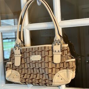 Tignanello Purse Signature Fabric And Leather Satchel